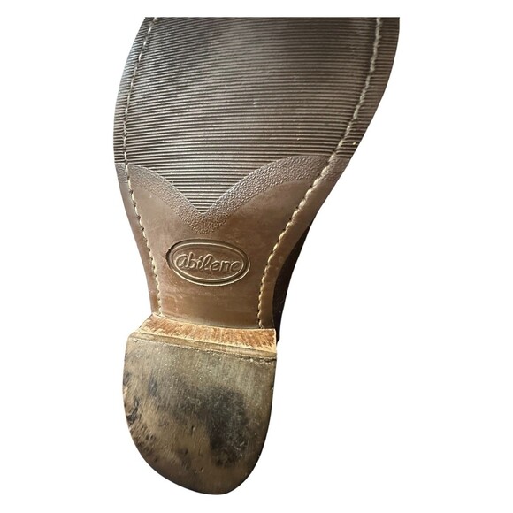 Abilene Boots Men\'s 10.5 EE Round Toe Western Cowboy Brown Embroidered Y2K Rodeo main image 7